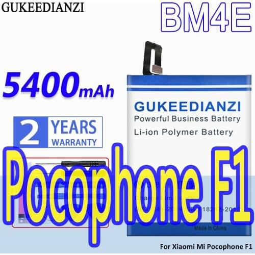 High Capacity GUKEEDIANZI Battery BM4E 5400mAh For Xiaomi Mi Pocophone F1