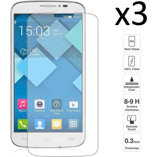 Alcatel Pop 3 5.0 Set 3 pieces tempered glass screen protector anti-scratch ultra thin easy to install