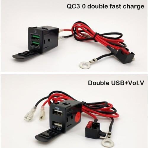 Car USB Charger USB Connector QC 3.0 Fast Charge Voltage Display For Nissan X-TRAIL 2014-2019