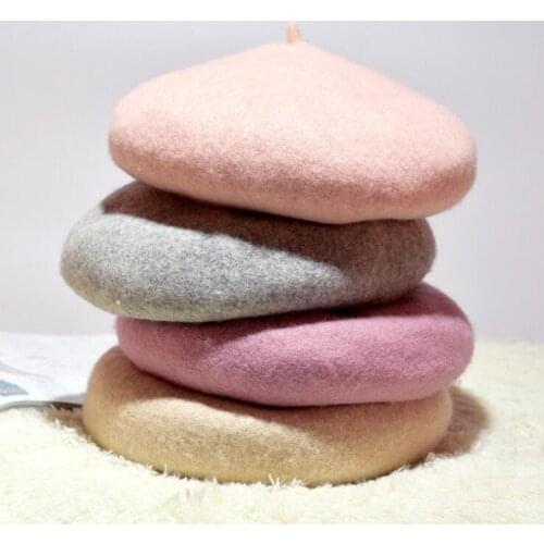 Seioum Wool Beret Female Winter Hats For Women Flat Cap Knit 100% Cashmere Hats Lady Girl Berets Hat Female Bone Tocas Painter H