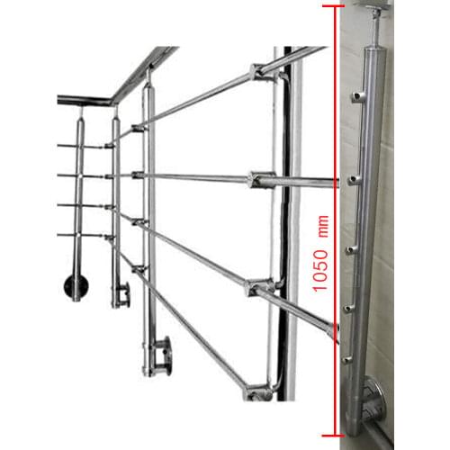 Freeshipping 304# Satin finished Handrailing Armrest Tube Post Pole Staircase Parts Baluster for Side Mount