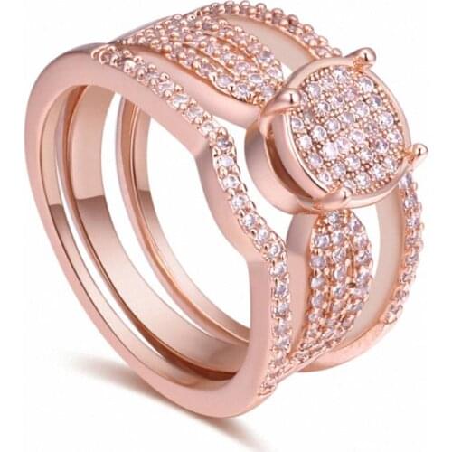 TRACYSWING Brand Real AAA Zirconia Micro Inlays Rose Gold Color Ring Party For Women Valentine Gift Th-130585