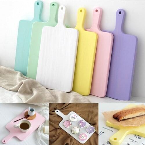 Nordic Wooden Cake Tray Afternoon Tea Snack Display Plate Colorful Cutting Board Photography Props