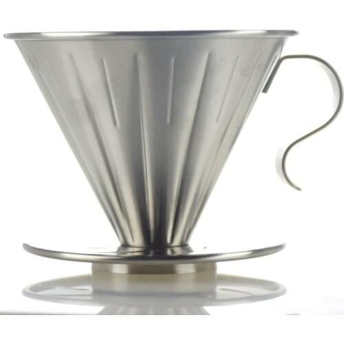 V60 Style Stainless Steel Coffee Drip Filter Cup Reusable Coffee Filters Percolator Kitchen Barista Tools Tea Kettle