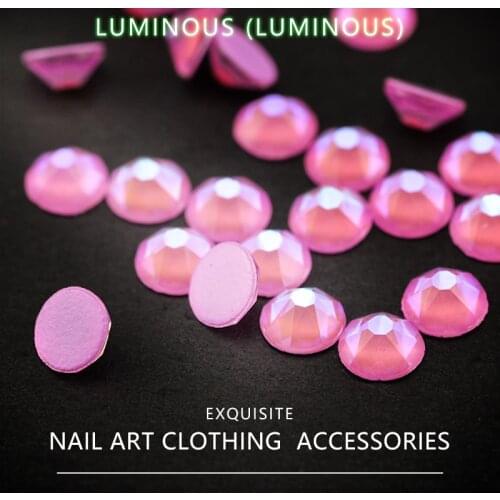 SS6-30 Luminous Non Hotfix Flatback rhinestone fluorescence Nail Rhinestoens For Clothes Nails 3D Nail Art Decoration