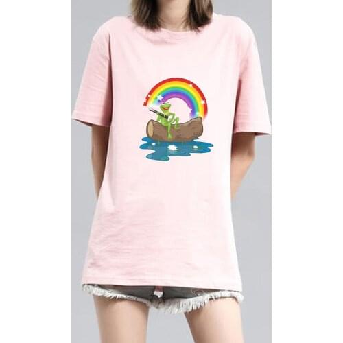Aesthetic Frog T Shirt Cotton Women Plus Size Shirts Harajuku Cartoon Goth T Shirt Summer Unisex Casual Loose Vintage Blouses
