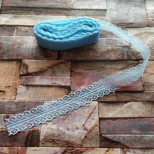Hot Sale Wholesale! Beautiful 10 yards Sky Blue lace ribbon 28mm width DIY Jewelry/Clothing accessories For Sewing
