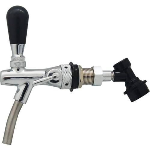 Adjustable Beer Faucet Beer Shank Chrome Tap with Ball Lock Disconnect Liquid for Homebrewing Cornelius Keg