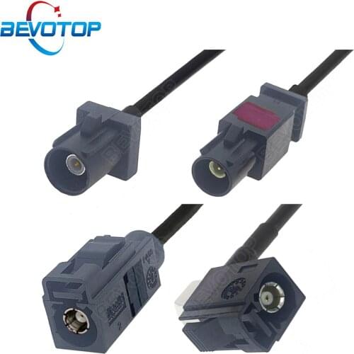 Black Fakra A to Fakra A Cable RAL 9005 Male / Female RG174 Pigtail Adapter RF Coaxial Extension Cord for Analog Radio 15cm-7m