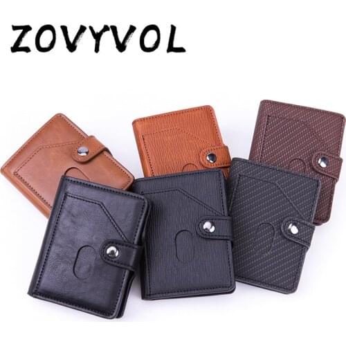 ZOVYVOL New RFID Anti-theft Automatic Pop-up Hasp Smart Wallet Luxury Fashion Card Holder Aluminum PU Leather Business Purses