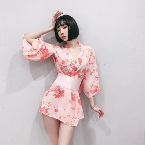 L-U-K Lady Sexy Japanese Style Nightdress Satin Kimono Sleepwear Bow Belt Lingerie Woman Home Wear Sexy Wedding Nightgown