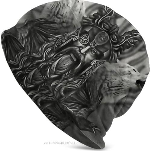 Vikings Skullies Beanies Caps Odin All Father Knit Hat Winter Warm Bonnet Hats Men Womens Hip Hop Ski Cap