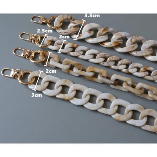 Fashion Woman Bag Accessory Detachable Parts Replacement Chain Beige Resin Luxury Strap Women Acrylic Shoulder Handle Chain