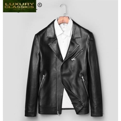 Genuine Leather Jacket 100% Men Winter Coat Male 2021 Streetwear Real Sheepskin Motorcycle Jacket Casaco Hiver 71D1707