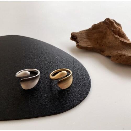 NEW Gold Sliver Color Matte Metal Geometric Open Rings Fashion Simple Trendy Minimalist Solid Circle Adjustable Ring For Women