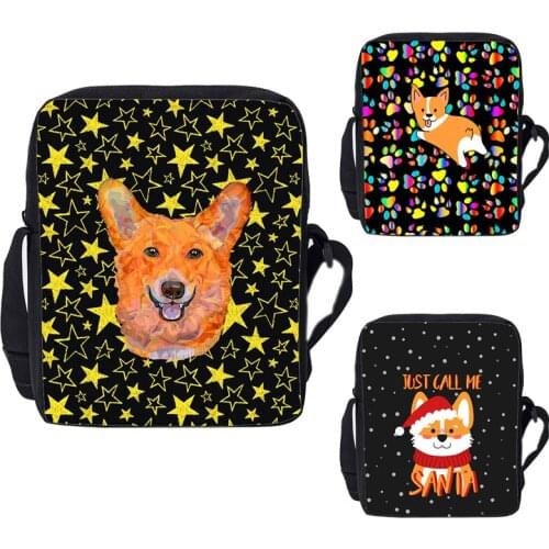 New 3D Print Welsh Corgi Pembroke Handbags Children Kawaii Pet Dog Korgi Bags for Teenage Shoulder Bag Pack Purses and Handbags