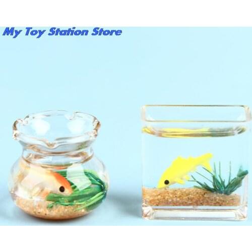 New Dollhouse Miniature Glass Fish Tank Bowl Aquarium Doll House Home Ornament Toy For Dollhouse