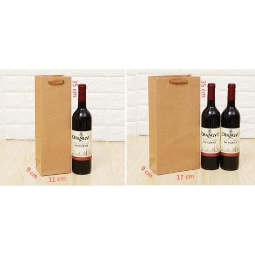 Single and double red wine portable paper bag kraft paper environmental wine gift bag