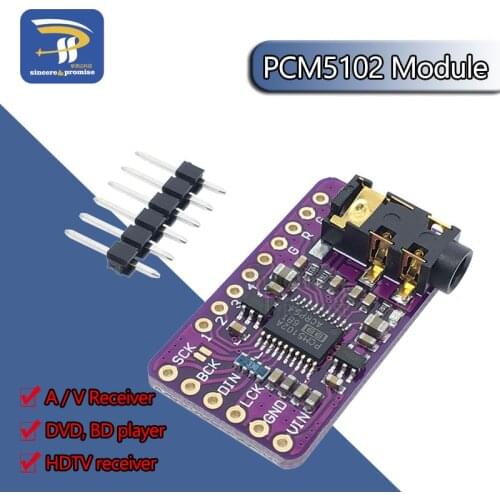 PCM5102 DAC I2S Interface Decoder Sound Card Board Digital Audio GY-PCM5102 PHAT Format Player Module for Raspberry Pi