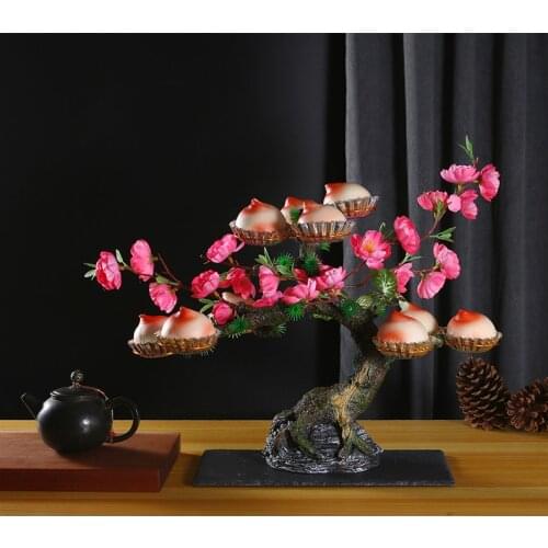Peach tree dessert shelf creative birthday cake desktop sushi seafood sashimi dish flower hotel Restaurant shop decoration tool