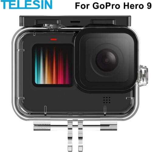 TELESIN Underwater Waterproof Housing Case with Dive Protective Shell for GoPro Hero 9 Black Action Camera Accessories