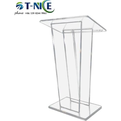 AKLIKE Transparent Acrylic Podium Conference Rostrum Custom Servie Church Platform For Restaurants Weddings Office And Classroom
