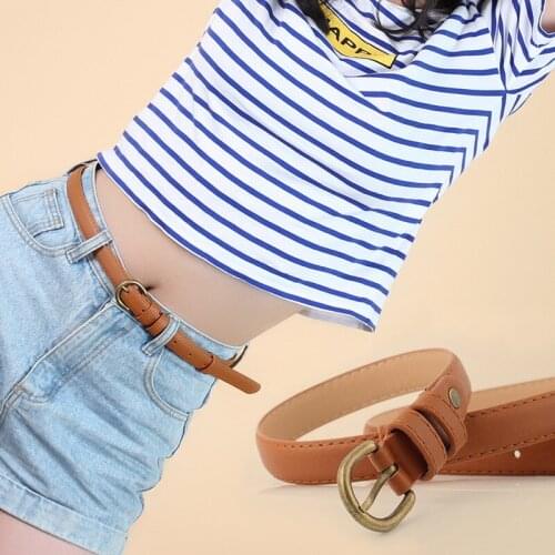 Retro Slim Fashion Women Belts Imitation Leather Pin Buckle Belt Customized Dresses Decoration Red Black Belt for Ladies