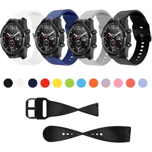 22mm Silicone Watch Strap Band For Ticwatch Pro/ E2 / S2 Smart Watch Repleacement Wrist band for GTX/Pro3/Pro 2020/Pro 4G strap