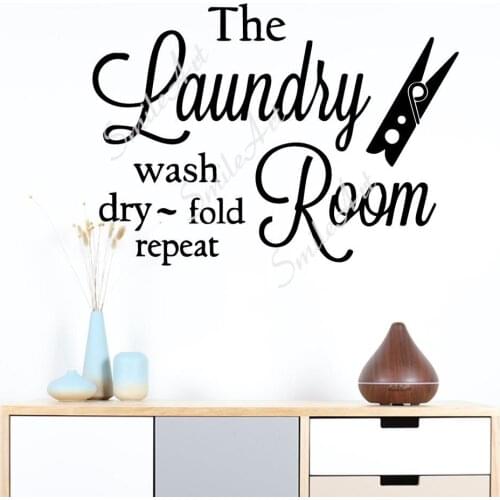 Cute Laundry Room Stickers Removable Art Vinyl Wall Stickers For Living Room Kids Room Vinyl Decals