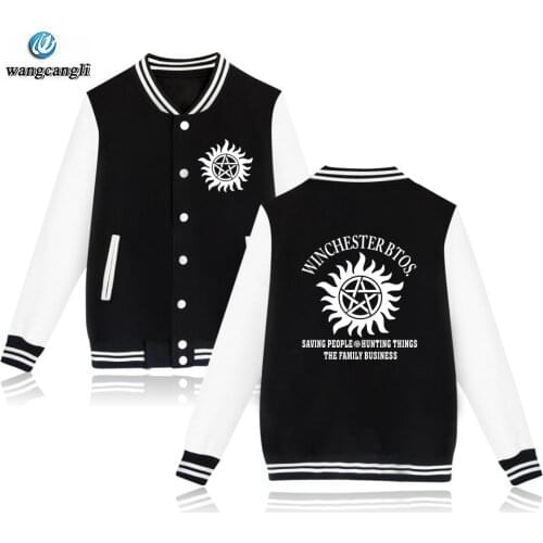 Supernatural Baseball Jackets Bomber Jacket Men Women Unisex Sweatshirt Winchester Brothers Casual Hoodies Uniform Outwear Coat