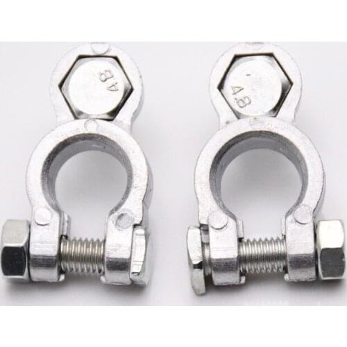 2pcs P and N Universal Car Battery Terminals Clamp Clip Connector Gold Plated high quality Metal car pile head