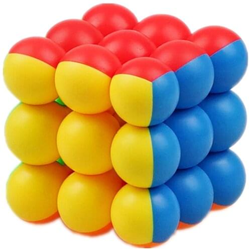 YJ Sphere Balls cube 3x3x3 Magic Cube 3 Layer Stickerless Smooth Professional Speed Cube game cube Toys For Children Cubo Magico