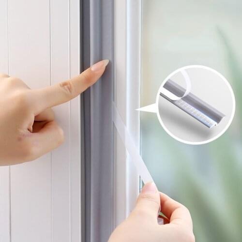 Soundproof Slides Window Sealing Strip Self-adhisive Cuttable Door Draft Stopper Weatherproofing Stripping Nylon Cloth Foam