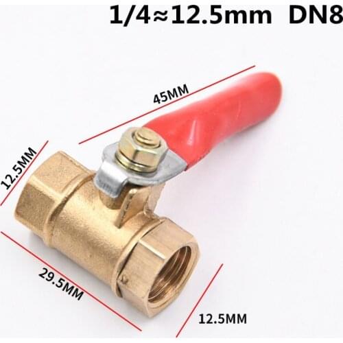Brass ball valve globe valve 1/2" 1/4" 3/8" female thread copper pipe joint air water oil flow control pipe fittings