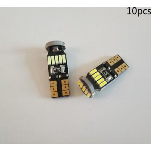 10pcs T10 led canbus T10 15led 4014 smd LED No OBC Error 194 168 W5W T10 15smd canbus non polarity LED Wedge bulb car-styling
