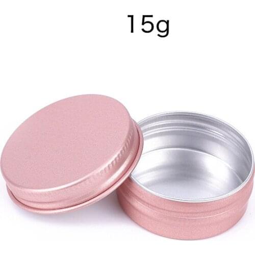 15G Rose Gold Bronzer Aluminum Lip Balm Jar Containers Gift Household Storage Cosmetic Sample Makeup Eyecream Gel Packaging Tin