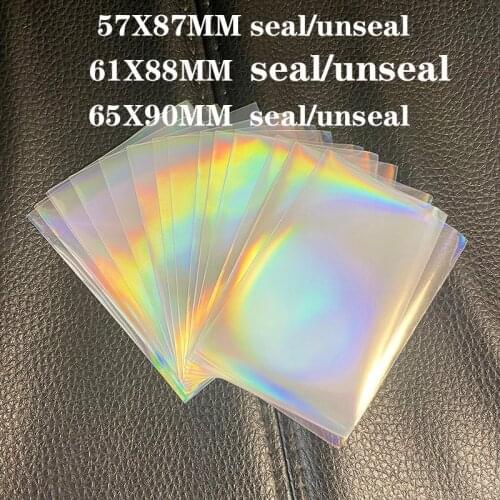 200pcs/lot Rainbow Foil YGO Transparent Laser Clear Sleeves Korea Idol Photo Holographic Protector Trading Cards Shield Cover