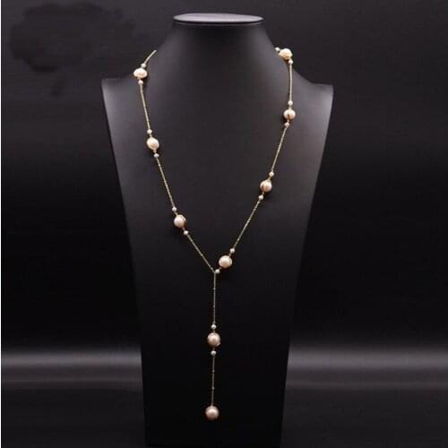2021 Original Natural Freshwater Pearl Pendant Necklace for Women Long Tassel Collar Sweater Chain Handmade Female Jewelry Gifts