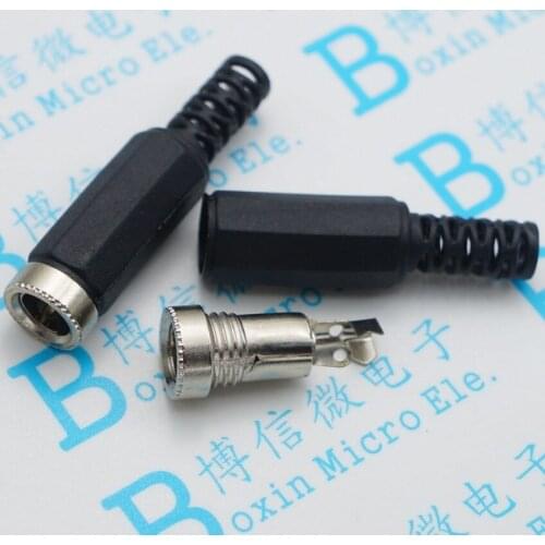 40pcs YX-5.5-2.5MM metal socket head 5.5 * 2.5 wire-type DC power plug socket