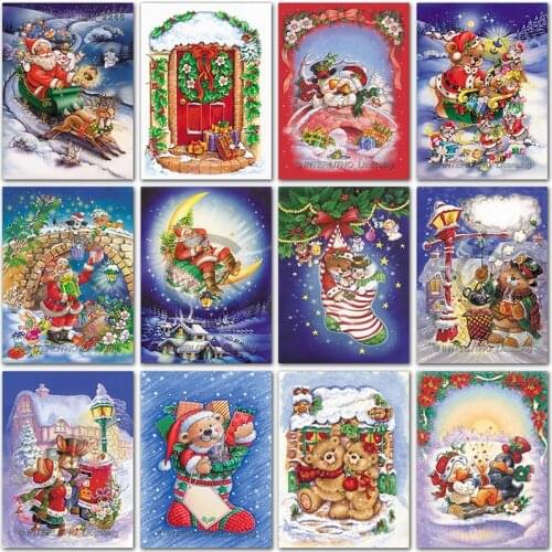 5D DIY Diamond painting Christmas gift dog cat Teddy bear Full Square Diamond embroidery Cross stitch Full Round Diamond mosaic