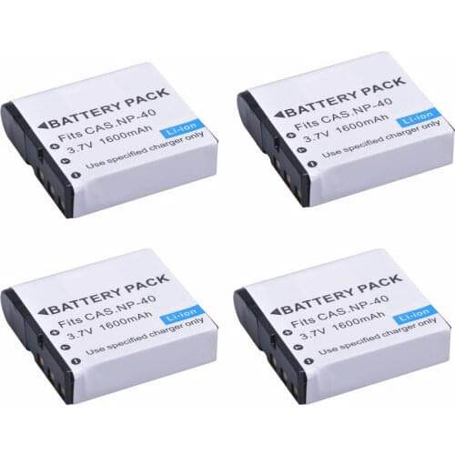 4pcs 1600mAh NP-40 NP40 NP 40 Battery for CASIO EX-Z30/Z40/Z50/Z55/Z57/Z750 EX-P505/P600/P700 PM200 Battery