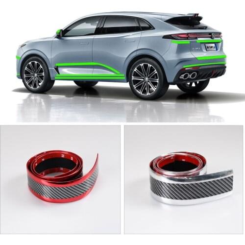Carbon Fiber Car Bumper Strip Door Edge Sill Anti-collision Protector Body Vinyl Film Sticker Moulding Auto Styling Accessories