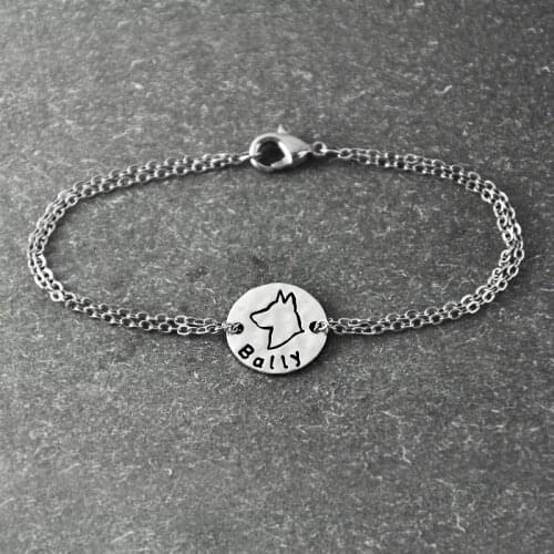 Belgian Malinois bracelet, Personalized Dog Bracelet ,alloy Dog Pendant, Personalized Pets name, Dog Lover Gift, dog bracelet