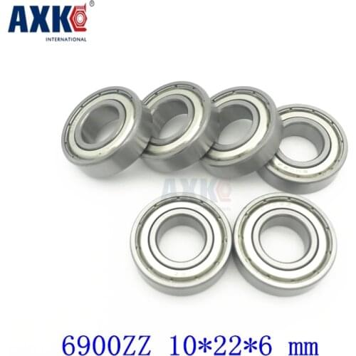 Free Shipping 10pcs 6900zz 10*22*6 Mm 61900 Zz Bearings Thin Wall Deep Groove Ball Bearings 6900 Zz Chrome Steel Bearing