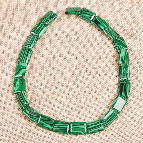 Glittering Green Stone Loose Beads 18*13*5mm Artificial Malachite gem Making Jewel Accessories Customized For Women 15inch H307