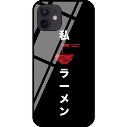 Japanese Classic Merch I love Ramen Tempered Glass Case For iPhone 11 Pro Max XS 12 mini SE 7 8 Plus X XR Shell Cover Coque