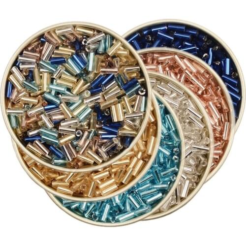 2x4.5mm 10g/500pcs Colorful Glass Beads Hand Woven Accessories DIY Bracelet Necklace Handmade Decorative Crafts