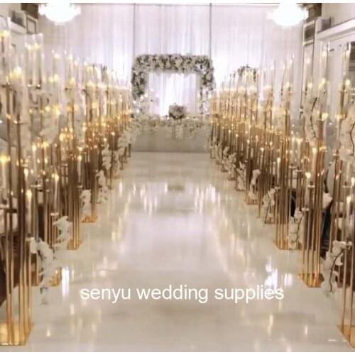 New design Decorative gold/ sliver wedding column pillar walkway stand for wedding stage decoration senyu0435