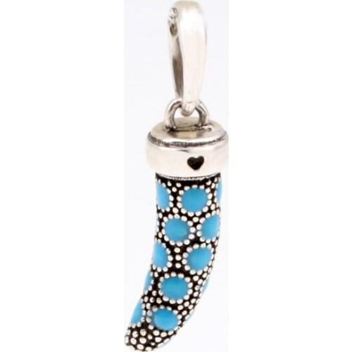 S925 sterling silver peacock blue pepper amulet pendant vintage amulet pendant fit original charms Bracelet