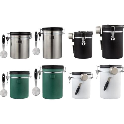 Large Capacity Airtight Coffee Canister Container with Co2 Valve, Date Tracker and Scoop